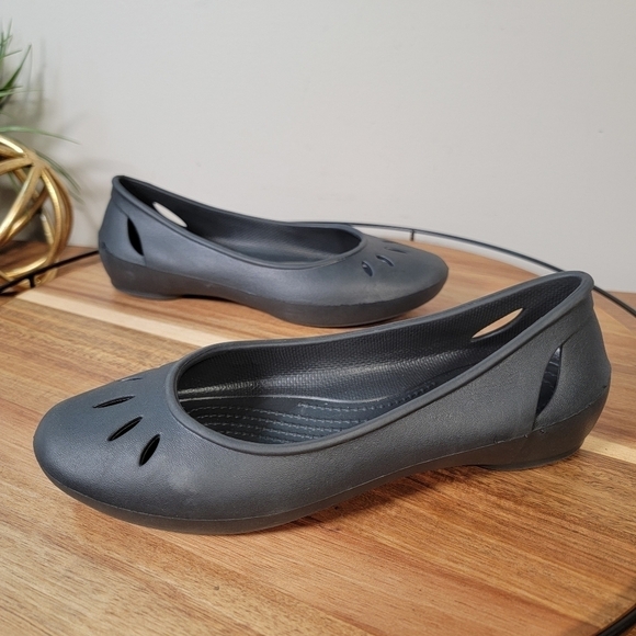 CROCS Kelli Black Ballet Flats Size 7 - Picture 3 of 15